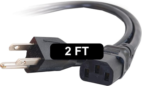 C2G 2FT Premium Replacement AC Power Cord - Durable Power Cable for TV, Computer, Monitor, Appliance & More (24240)...
