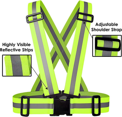 High Visibility Reflective Safety Vest | Lightweight, Adjustable & Elastic | Hi Vis Running Gear for Jogging, Walking, Cycling, Construction Worke...
