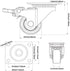 GBL 1" inch Small Caster Wheels with 4 Brakes + Screws - 90Lbs - Low Profile Castor Wheels with Brakes - Set of 4 No Floor Marks Silent Casters - ...