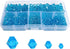 Aquamarine Bicone Glass Beads for Jewelry Making, Faceted Crytal Spacer Beads for Bracelet Necklace Earring (3mm 4mm 6mm 8mm Mixed Sizes, 1040pcs)...