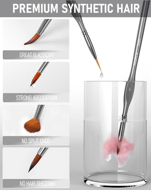 Nicpro Miniature Paint Brushes Set, 15PCS Fine Tip Detail Paint Brush, Artist Micro Thin Detail Brush for Miniature, Modle, Paint by Number, Rocks...