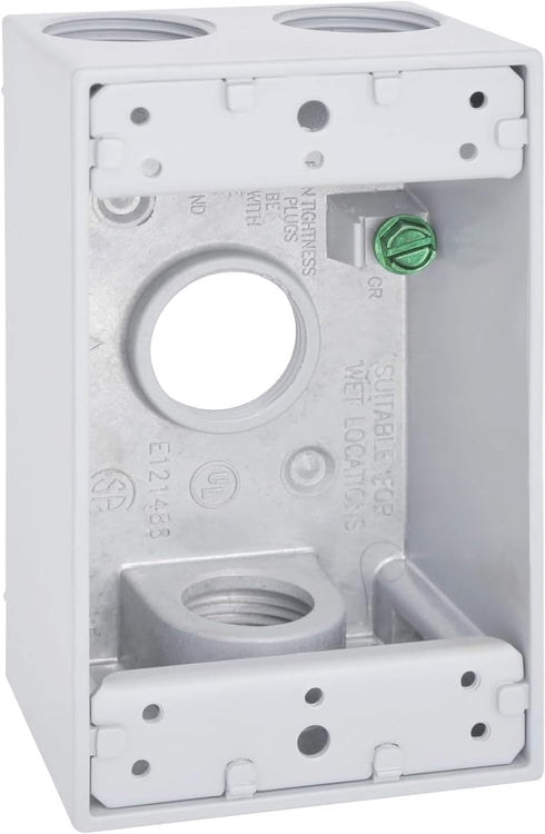 Sigma Electric, White Sigma Engineered Solutions, 14251WH 1/2-Inch 4 Hole 1-Gang Box, No Size...