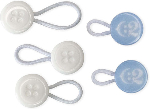 C2 Elastic Shirt Collar Extender - 5 Pack Neck Extender for Dress Shirt - Non-Metal Button Extender for Dress Shirts - 3 Sizes: Small, Regular, an...