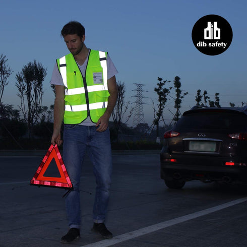 Vest Reflective ANSI Class 2, High Visibility Vest with Pockets and Zipper, Construction Work Vest Hi Vis Yellow M...