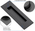 Ravinte 1 Pack Black Sliding Closet Door Handles Black Flush Pulls 7in Length Recessed Finger Pulls for Sliding Barn Door Sqaure Cabinet Pulls Sta...