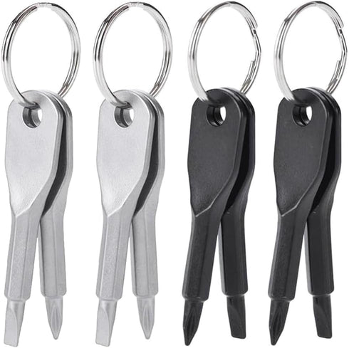 8Pcs Mini Keychain Screwdriver,Outdoor Portable EDC Multifunction Screwdriver Set Flat Head & Phillips Screwdriver Wrench Tool with Key Ring...