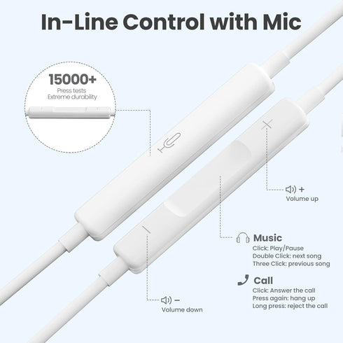 Wired Earbuds Pack of 4, in-Ear Wired Earphones with Microphone Volume Control, Powerful Heavy Bass, High Definition, Headphones Compatible with A...