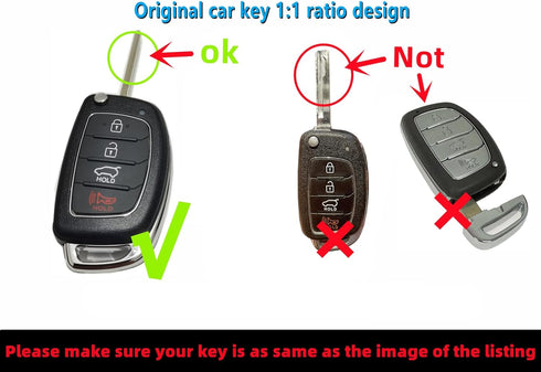 Silicone Rubber Key Fob Cover Compatible with 2019-2013 Hyundai Santa Fe Sport Sonata Tucson Santa Fe OSLOKA-875T (Suitable for Buttons with Eject...
