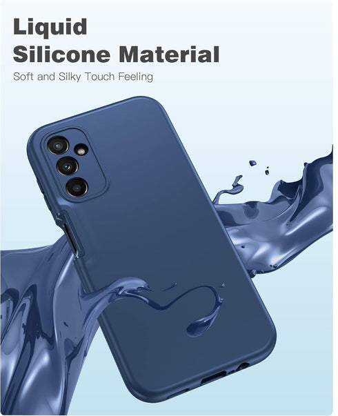 FNTCASE for Samsung Galaxy A14-5G Case: Shockproof Silicone Protective Phone Case with Built-in Screen Protector - Slim Dual Layer Rugged Durable ...