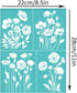 OLYCRAFT 2Pcs 8.6x11 Inch Wildflowers Self-Adhesive Silk Screen Printing Stencil Poppies Pattern Silk Screen Stencil Plant Theme Reusable Mesh Ste...