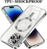 Magnetic Case for iPhone 15 Pro Max Phone. TPU Shockproof Electroplated Bumper, Camera Lens Protector, Waterproof Transparent Case., Silver...