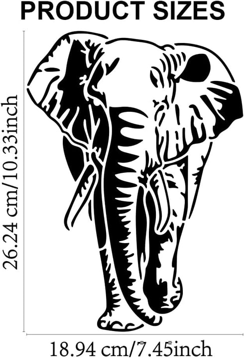 Elephant Stencil 11.7×8.3inch Large Forest Animals Painting Stencil with Paint Brush Reusable Jungle Animal Drawing Templates for Wood Canvas Pape...