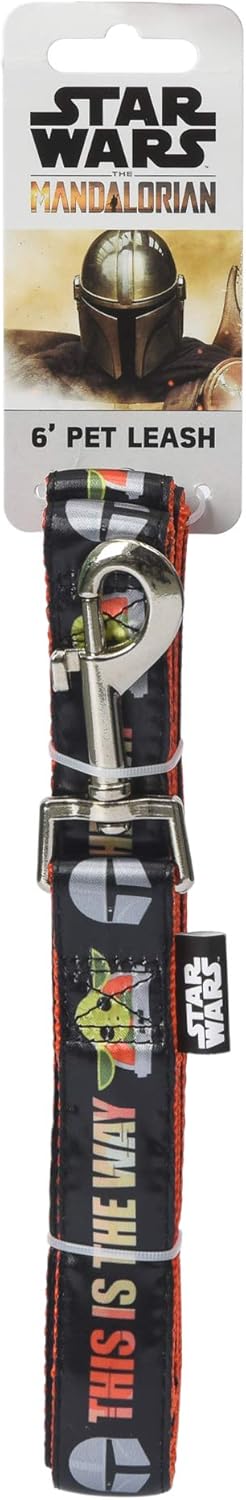 Star Wars for Pets The Mandalorian This is The Way 6 Foot Dog Leash | Orange 6 Ft Dog Leash Easily Attaches to Any Dog Collar or Harness | Mandalo...