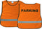 Neon Orange Parking Safety Vest - 100% Polyester, Lightweight, Adjustable, Reflective Stripe - Safety Vests for Maximum Visibility - XL...
