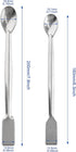 10 Pcs 2 in 1 Double Ended Lab Spoon Micro Lab Spatula Stainless Steel Lab Scoop Square & Flat Spoon End for Reagent Sampling, Mixing, Measuring...