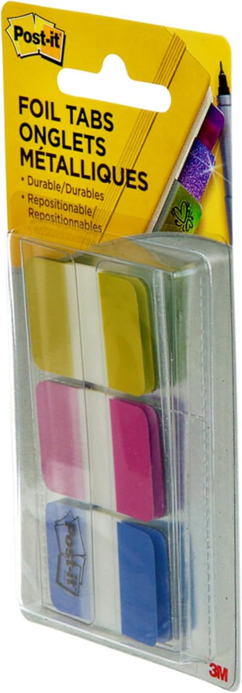 Post-it Foil Tabs, Iridescent Colors, 36 Tabs/Pack, 1 in x 1.5 in (686-FLOPBT)...