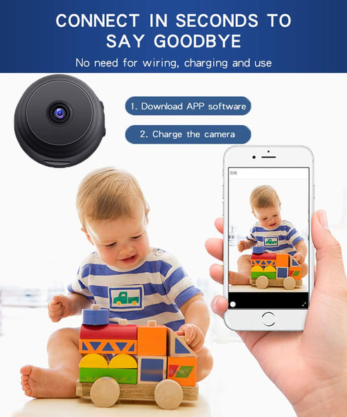 senri Mini Security Camera, 1080P HD WiFi Home Indoor Outdoor Camera for Baby/Pet/Nanny, IP Camera Remote Viewing for Security with iOS,Android Ph...