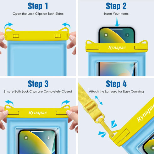 Waterproof Phone Pouch Floating - 8.5in Waterproof Phone Case for Beach Travel Must Haves, 2 Pack Underwater Cell Phone Holder with Lanyard for iP...