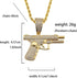 Hip Hop Zircon Pistol Pendant Necklace Stainless Steel Rice Rope Chain Gun Necklace for Men Jewelry Gifts...