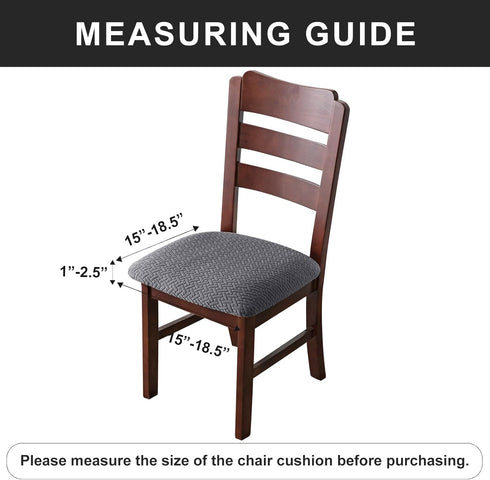 Genina Waterproof Seat Covers for Dining Room Chairs Covers Dining Chair seat Covers Kitchen Chair Covers slipcovers (Dark Gray, 4 Pcs)...