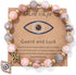 3Pcs Evil Eye Bracelet Set for Women Men Colorful Turkish Amulet Evil Eye Beaded Charm Stretch Elastic Bracelet Handmade Natural Stone Beads Inspi...