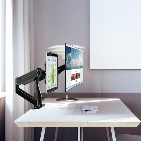 Pholiten Universal VESA Mount Adapter for Tablets, 2-in-1 Laptops, 15.6 inch Portable Monitors & phone,ESA 100x100, Adjustable Laptop Holder, Exte...