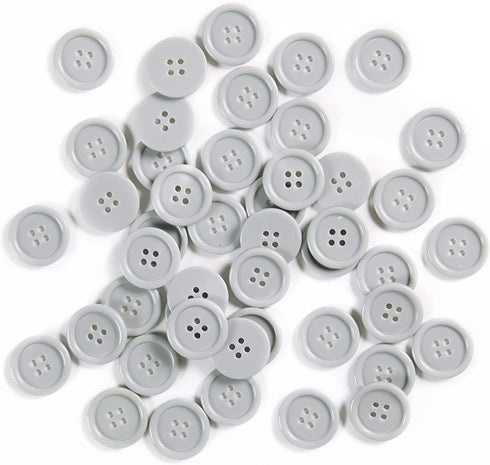 60pcs Gray Buttons Sewing Plastic Resin 1inch Buttons for crafts Flatback Large Grey Buttons 4 Holes DIY Craft Sewing Buttons (Gray 25mm/1inch)...