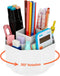 LETURE Desk Organizer, 360-Degree Rotating Pen Pencil Holder, 5 Compartments Desktop Stationary Organizer, Home Office Art Supply Storage Box Cadd...