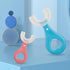Blue Toothbrushes,All Rounded Children U Shape Toothbrush, U-Shaped Whole Mouth Teeth Brush, Silicone Bristles Massage Gums, All-Round Cleaning To...