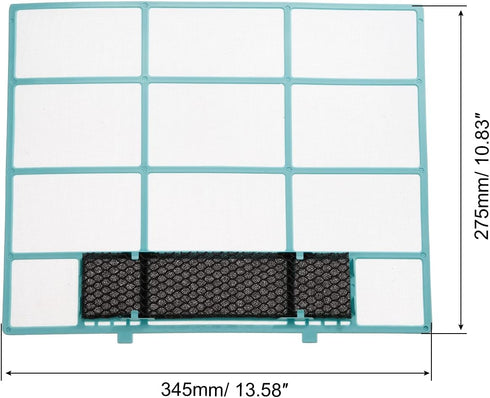 PATIKIL 13.58" x 10.83" Air Conditioner Air Filter, Plastic Air Filtering Screen Replacement with Air Filter Foam for HVAC, Blue Black...