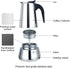 2 Cup 100ML 3.3oz Stovetop Espresso Maker Stainless Steel Moka Pot Espresso Maker Percolator Italian Coffee Maker Capable Moka Coffee Machine Cafe...