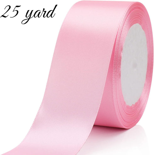 25 Yard Ribbon for Gift Wrapping Crafts Wedding Decoration Bouquets Party Arrangement (1 1/2 inch X 25 Yards, Light Pink)...