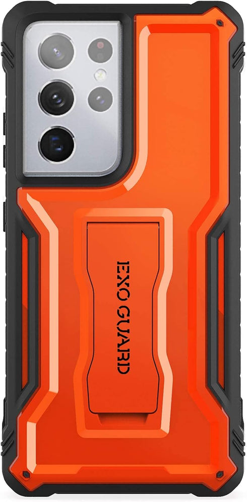 ExoGuard for Samsung Galaxy S21 Ultra 5G Case, Rubber Shockproof Full Body Cover Case for Samsung S21 Ultra 5G Phone 6.8 inch, Built-in Kickstand ...