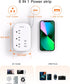 BESHON Flat Plug Power Strip, 3 Outlets with 3 USB Ports(2 USB C), Ultra Flat 3.2ft Wrapped Around Extension Cord for Cruise Ship, Travel, Dorm Ro...