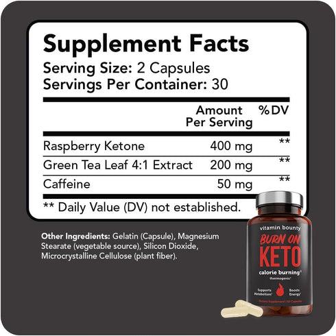 Vitamin Bounty Burn On Keto Multivitamin – Keto-Specific Nutritional Support with Magnesium, Potassium, and MCT for Energy, Cramp Relief, and Nutr...