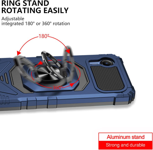 Ailiber for AT&T Calypso 4/Cricket Debut S2 Case with Screen Protector, Ring Kickstand for Magnetic Car Mount, Military Grade, Heavy Duty Shockpro...