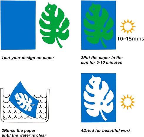 gyepin 80 Sheets Sun Print Paper Kit A5 Cyanotype Paper High Sensitive Sun Art Paper Nature Printing Paper Solar Drawing Paper for Kids Adults Art...