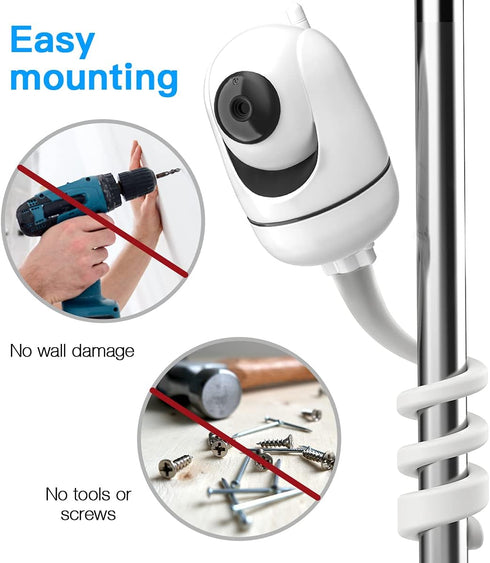 Baby Monitor Mount for HelloBaby HB65/HB66/HB248 and ANMEATE SM935E /Bonoch Baby Monitor Camera, Versatile Twist Mount without Tools or Wall Damag...