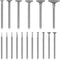 Stone Carving Set Diamond Burr Bits Compatible with Dremel, 17PCS Polishing Kits Rotary Tools Accessories with 2.35mm 3mm Shank T Shape for Carvin...