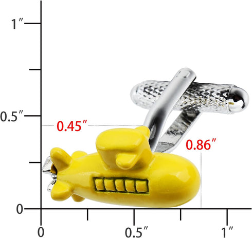 Yellow Submarine Cufflinks For Men With Gift Box....
