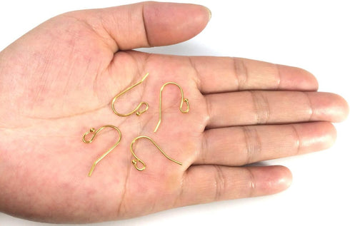 Adabele 50pcs Hypoallergenic Strong Ball End Fish Earring Hooks 22mm Dangle Ear Wire 18K Yellow Gold Plated Earrings Making for DIY Earrings Jewel...