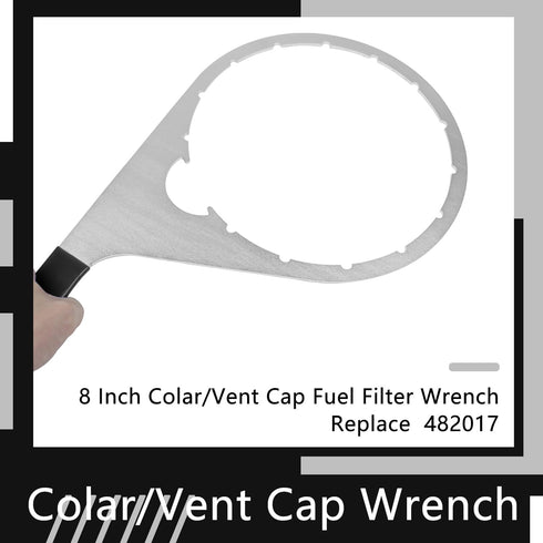 8 Inch Colar/Vent Cap Fuel Filter Wrench for 380134 382 Compatible with Detroit Diesel Truck Engines Cummins Engines, Davco 382 Filter Wrench Silv...