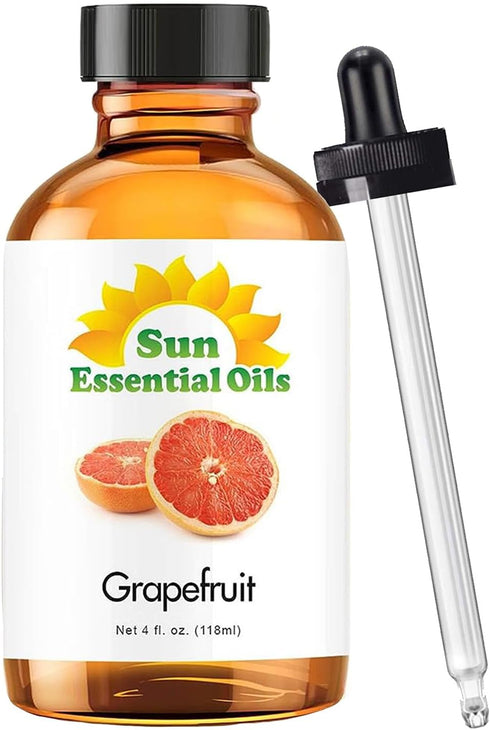 Sun Essential Oils 4oz - Grapefruit Essential Oil - 4 Fluid Ounces - Grapefruit Essential Oil for Candle Making - Grapefruit Oil - Aromatherapy Oi...