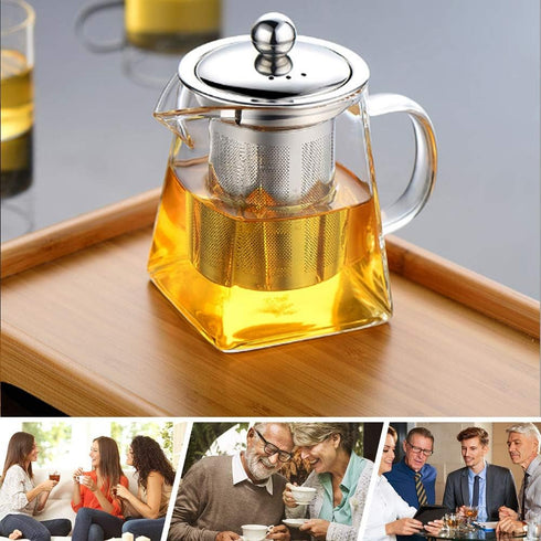 Ultra 8.5oz(One Cup) Clear Heat Resistant Glass Teapot Infuser with 250 ml Glass Filter (250ml)...