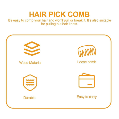 minkissy Hair Comb Wood Comb Wooden Hair Comb Wooden Afro Comb Afro Beard Comb Hair Massage Wood Comb Hair Care Comb Hair Pick Hairbrush for Curly...