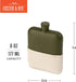 Foster & Rye Flask Whiskey Men-Stainless Steel Alcohol Matte Army Green with Canvas Wrap-6oz Set of 1, 6oz...