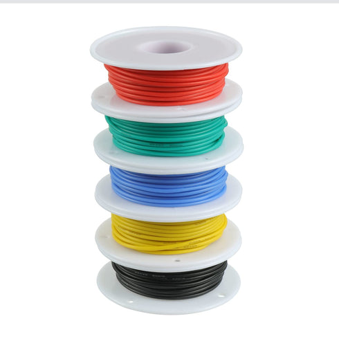 BOJACK 26 AWG Flexible Silicone Wire Electric Wire Hook up Wire Kit 300V Cables with Plus 20 ?3mm Heat Shrink Tubings and a Mini Wire Stripper(5 C...