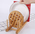 2Pcs Home Kitchen Natural Bamboo Slip Drain Dish Rack, Bamboo Wood Plates Rack/Pans/Cups Dish Rack...
