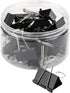 Binder Clips Paper Clamps 1 Inch (48 Pack), Black Office Clips with Clear Storage Container, Bulldog Clips, Paper Clips, Office Supplies...