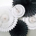 Cheerland Black White Party Decorations Hanging Paper Fans Garland Kit Wedding Halloween Birthday Baby Shower Casino Gothic Decor Spooky Haunted H...